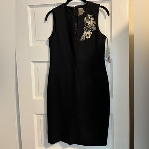 NWT Taylor women's black midi dress size 4